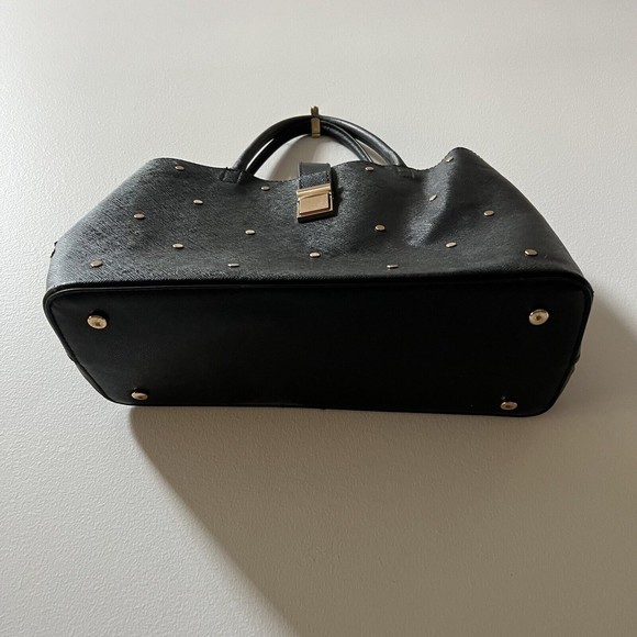 H&M Bags Hm Black Gold Studded Handbag Womens Medium Purse Classic